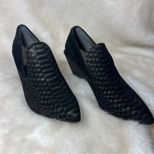 Naked Feet Sagitta Black Snakeskin Suede Ankle Boots Booties Shooties Witchycore